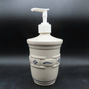 Longaberger Pottery Woven Traditions Classic Navy Blue Soap / Lotion Dispenser